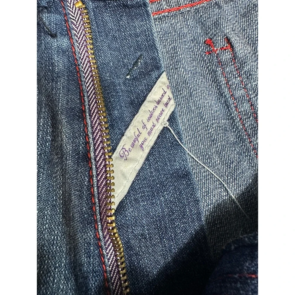 AKOO Jeans Men's Size‎ 42 Blue Denim Straight Leg RARE with Red Stitching